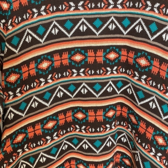 Aztec Powder River Outfitters Cardigan Duster Tribal Sweater - Picture 3 of 12